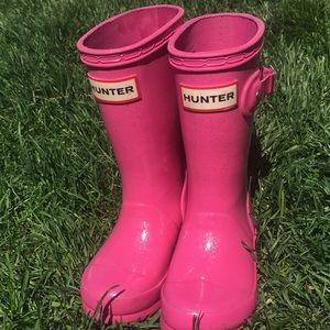 🌸Pink Glitter Hunter Toddler Boots size 8 toddler